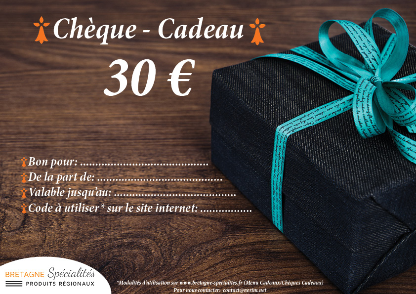 Chèque cadeaux 30€