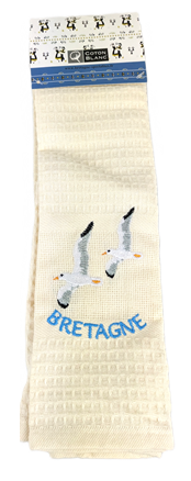 Torchon blanc cassé mouette